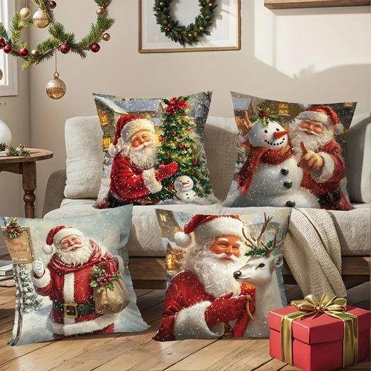 Christmas Decorative Cushion Covers – Santa Claus, Snowman and Reindeer